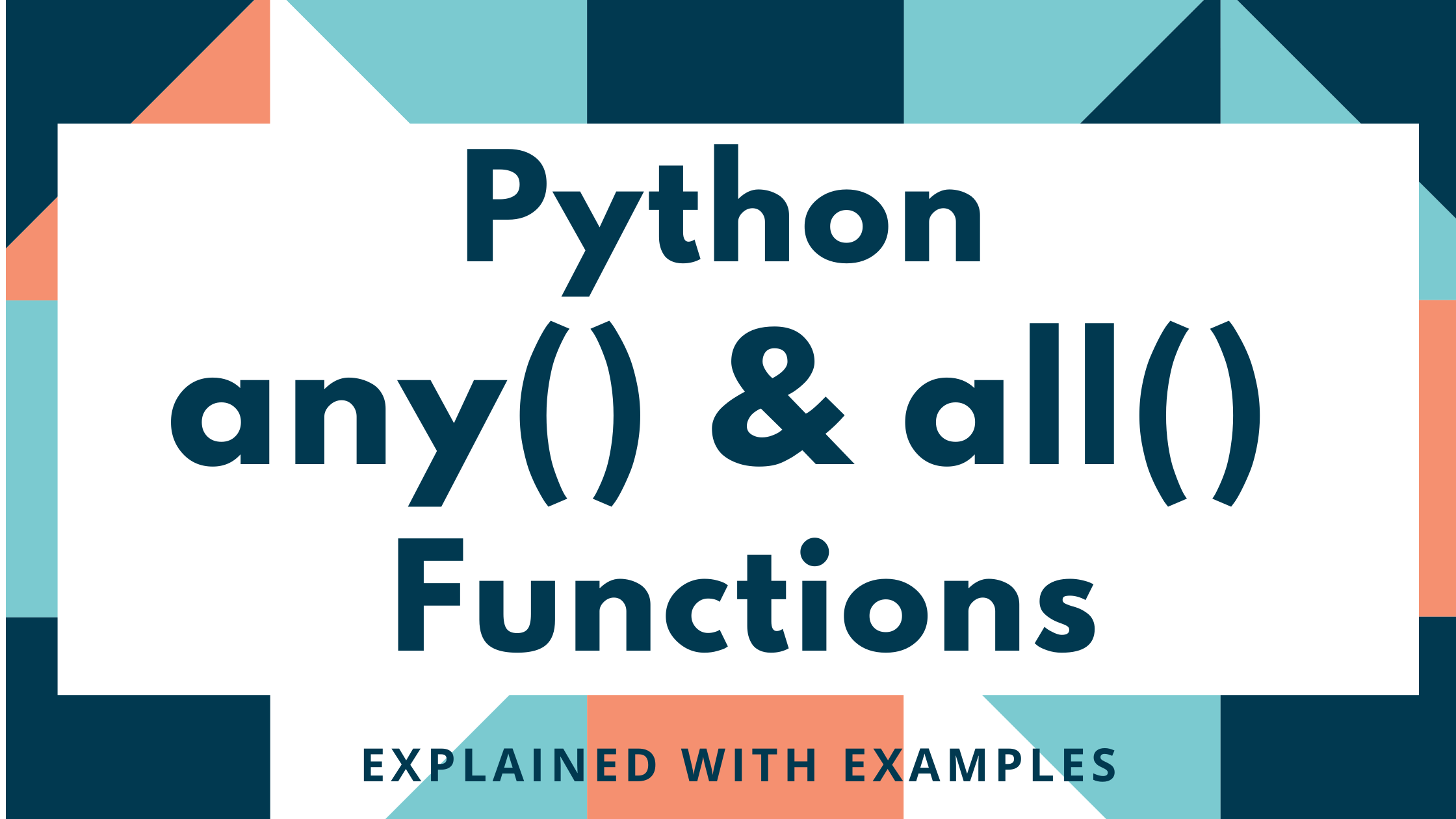 Python any() 和 all() 函数